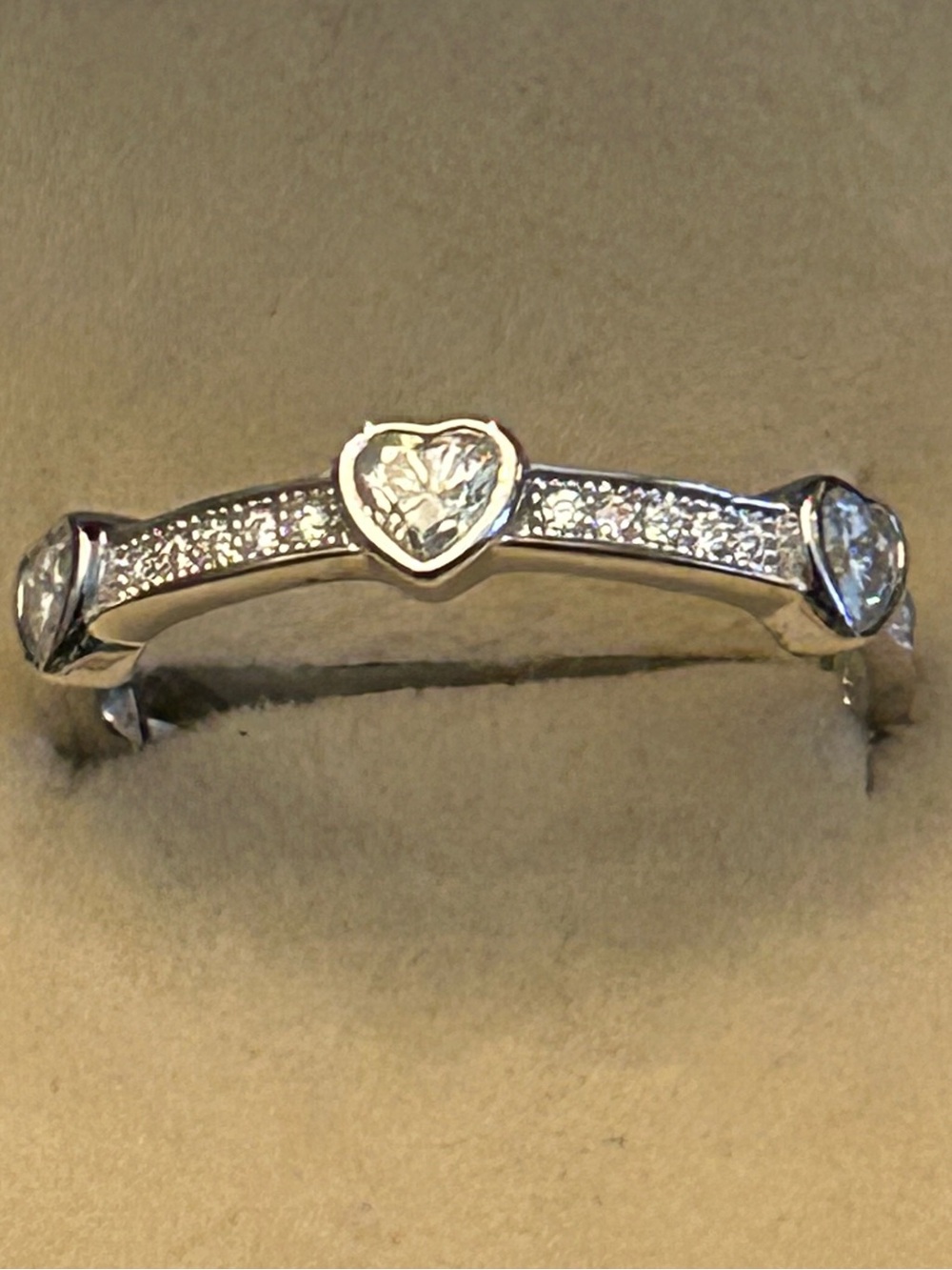 1.20CTW Moissanite Heart ❤️ and Pavé Full Eternity Band Ring 925 Sterling Silver